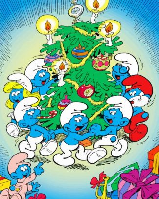 Christmas The Smurfs Diamond painting