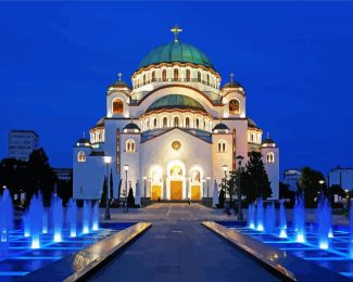 Church Temple Of Saint Sava Serbia diamond painting