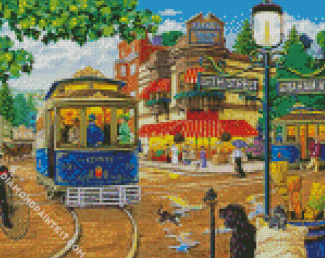 City Tram diamond painting