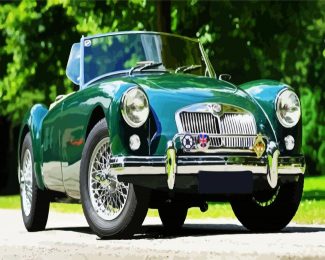 Classic Green Mg Car diamond painting