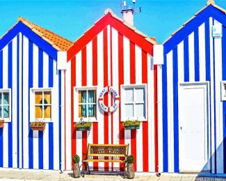 Colored Houses Aveiro diamond painting