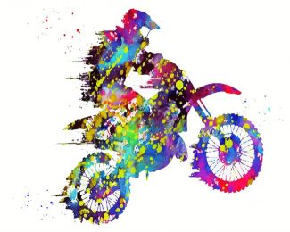 Colorful Motocross diamond painting