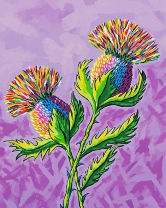 Colorful Thistles diamond painting