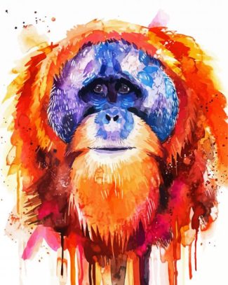 Colorful Orangutan Art diamond painting