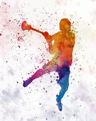 Colors Splash Lacrosse Player diamond painting