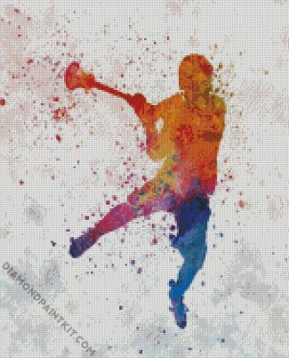 Colors Splash Lacrosse Player diamond painting