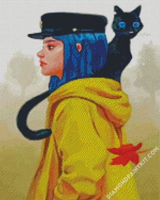 coraline and black cat diamond painting