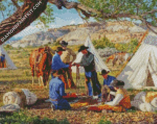 Cowboys Camp Time diamond painting