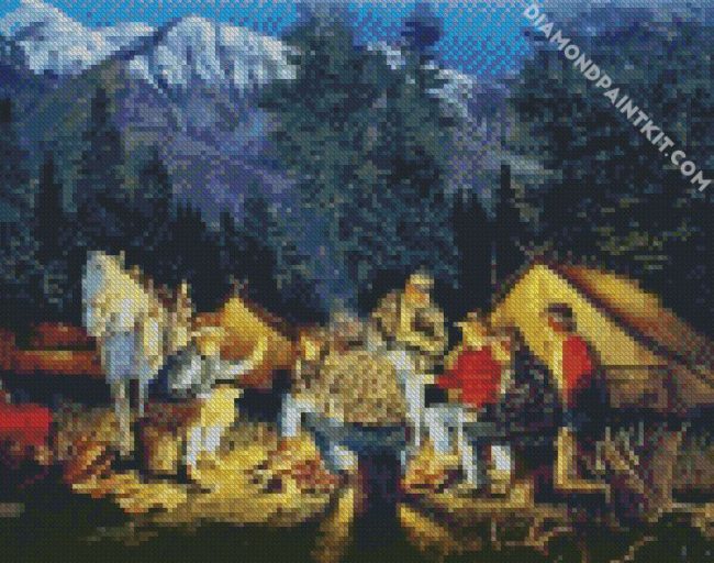 Cowboys Campfire diamond painting