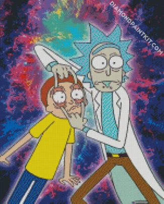 Crazy Rick and Morty diamond painting