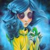 Creepy Coraline And Cat diamond painting