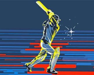 Cricket Player Art Diamond painting