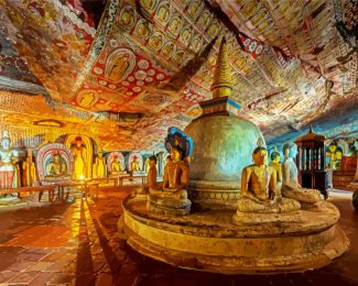 Dambulla Royal Cave Temple And Golden Temple Sri Lanka diamond painting