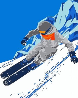 Downhill Skiing Snow diamond painting