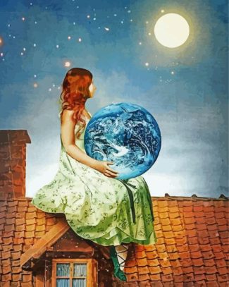 Earth Planet In Hands diamond painting