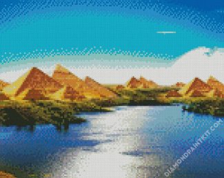 Egypt Pyramids Nile River diamond painting