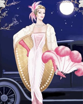 Elegant Deco Lady diamond painting