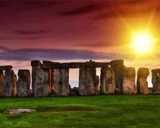 England Stonehenge At Sunset Diamond painting