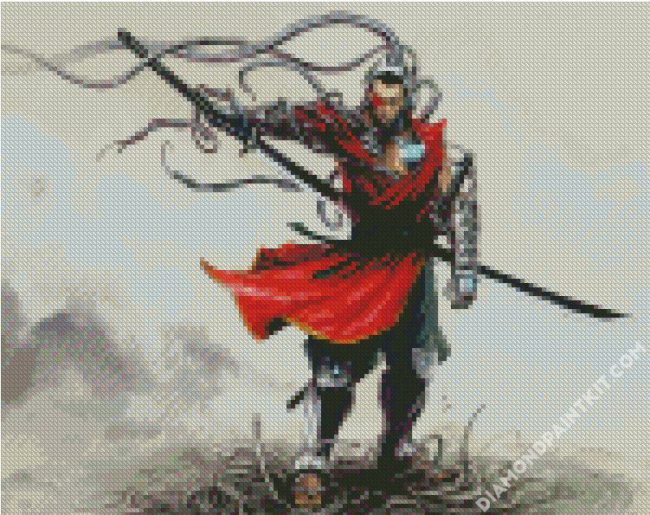 Fantasy Warrior With Katana diamond painting