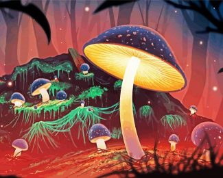 Fantasy Light Toadstools diamond painting