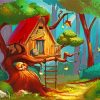 Forest Tree House diamond painting