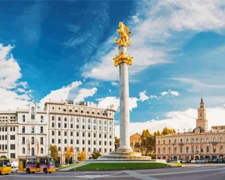 Freedom Square Tbilisi diamond painting