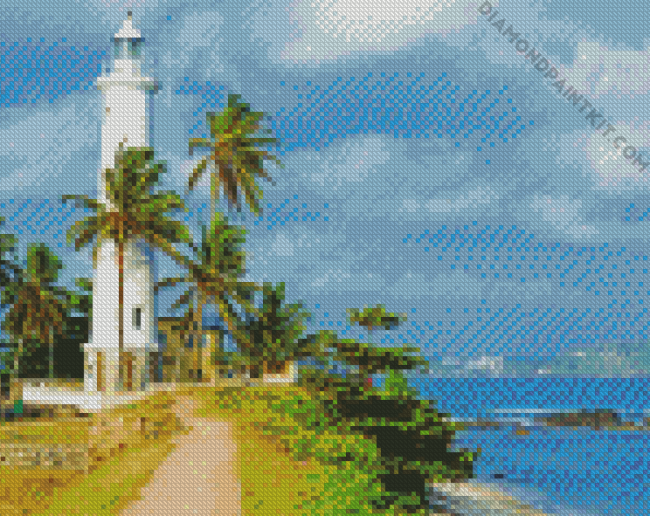 Galle Fort Lighthouse Sri Lanka diamond painting