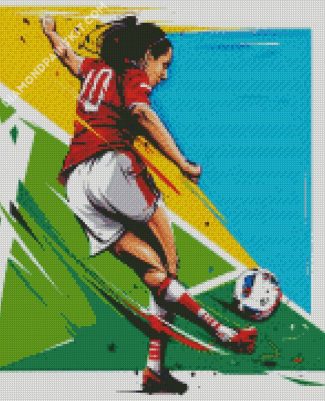 Girl Football Player diamond painting