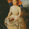 Girl In Hat With Blue Ribbon diamond painting