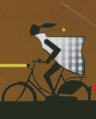 Girl On Bicycle diamond painting