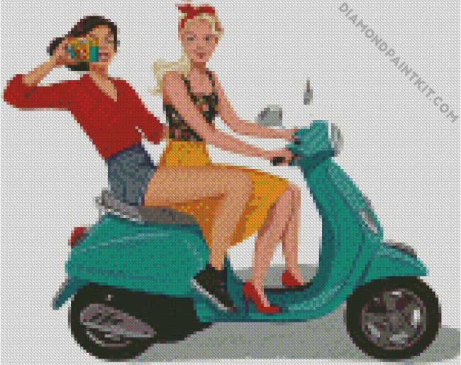 Girls On Lambretta diamond painting