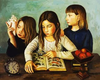 Girls Studying Nature diamond painting