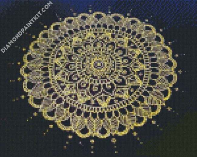 Gold Black Mandala diamond painting