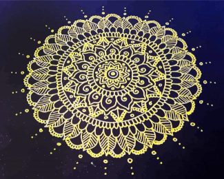 Gold Black Mandala diamond painting