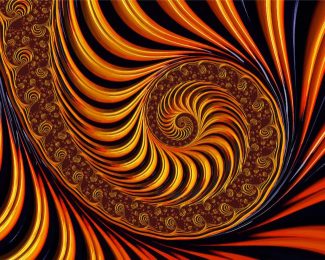 Golden Fractal Spiral Diamond painting