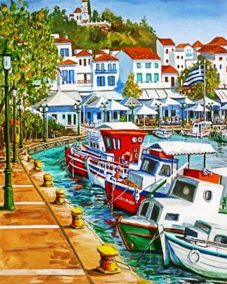 Greece Port diamond painting