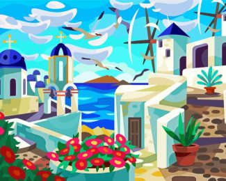 Greece Illustration diamond painting