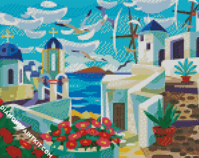 Greece Illustration diamond painting