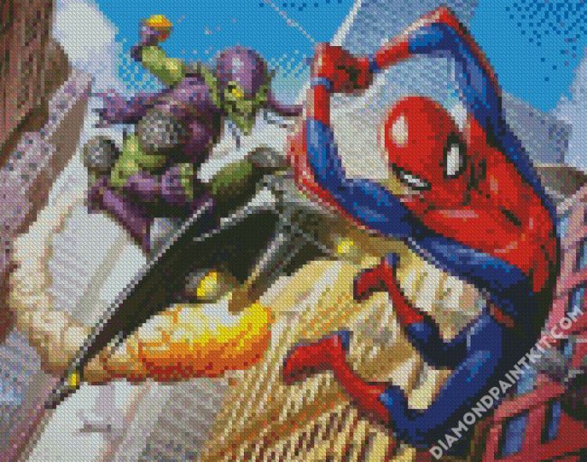 Green Goblin And Spider Man diamond painting