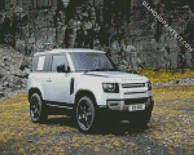 Grey Land Rover Car diamond painting