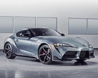 Grey Toyota Supra Car diamond painting