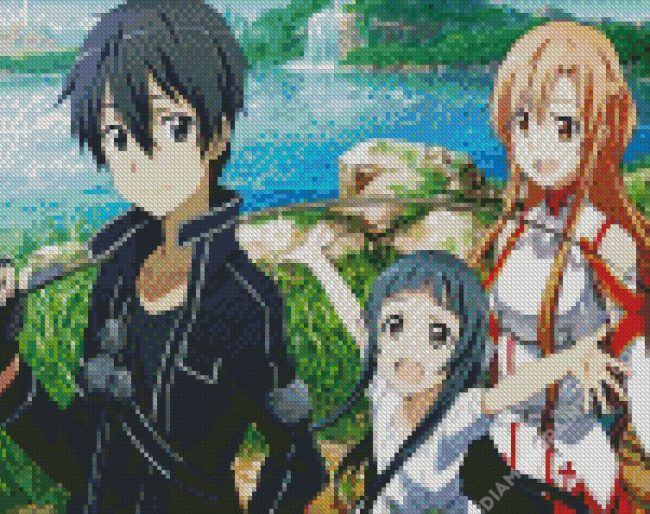 Asuna And Sao Kirito And Yui diamond painting