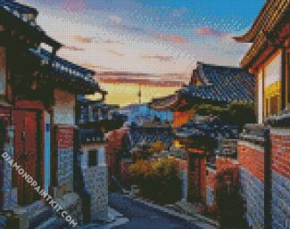 Bukchon Hanok Village Alley diamond painting