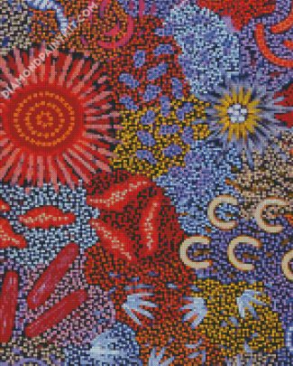 Colorful Aboriginal Art diamond painting