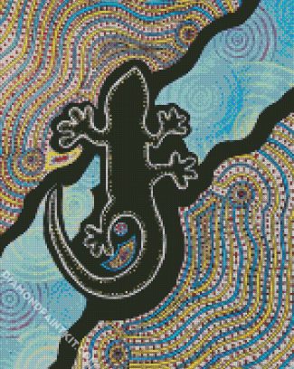 Lizard Aboriginal Art diamond painting