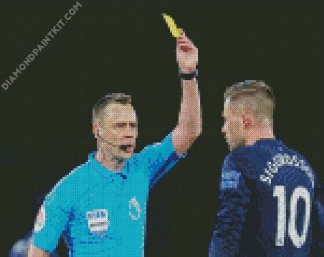 Stuart Attwell Giving Yellow Card To Sigurdsson diamond painting