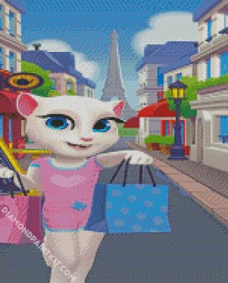 Angela Doing Shopping In Paris diamond painting