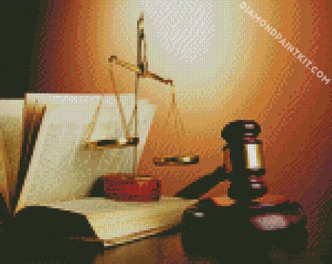 Attorney Gavel And Balance diamond painting