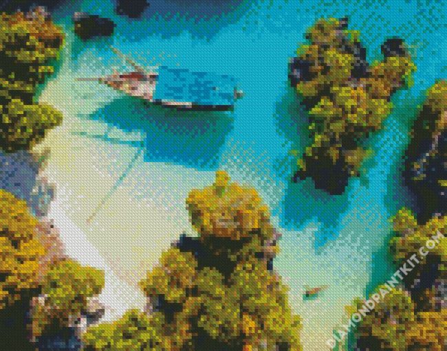 Boat In Zanzibar Island diamond painting