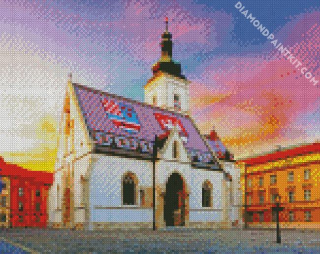 St Mark Church Zagreb diamond painting